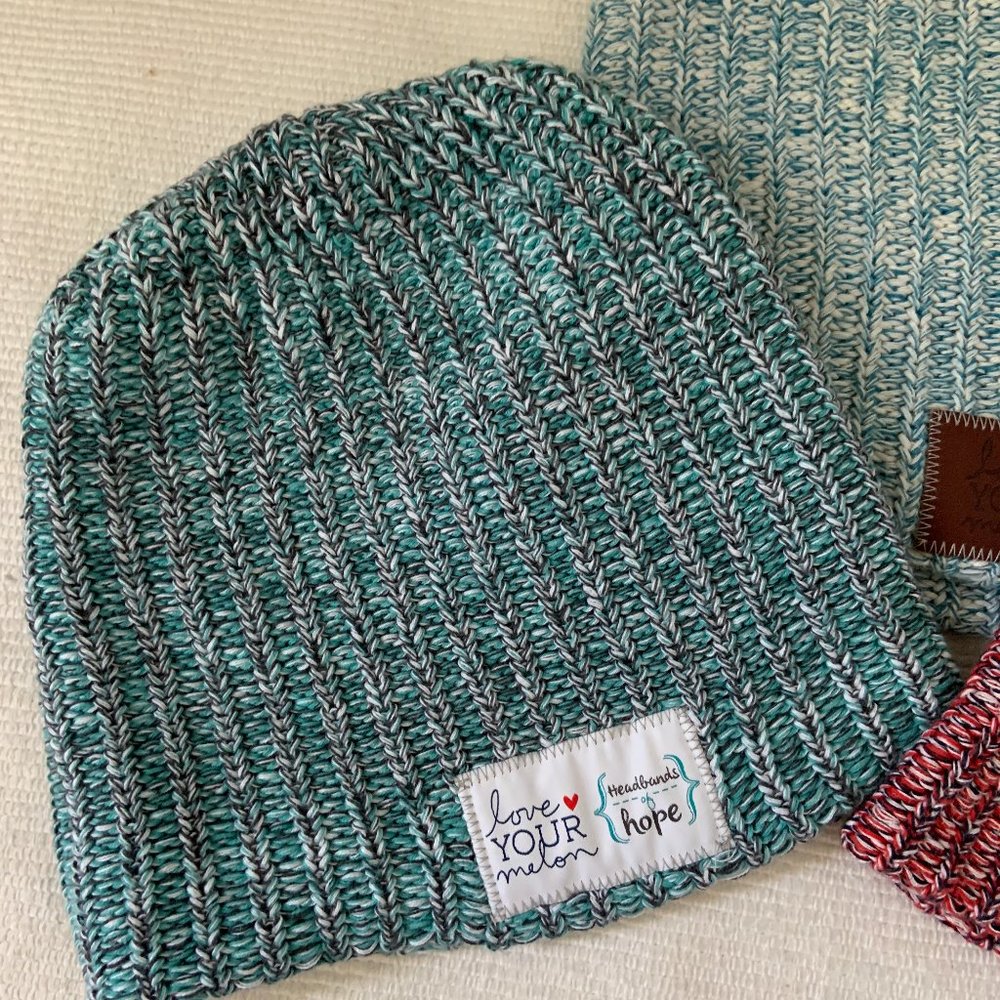 Set of Three Love Your Melon Knit Beanie Hats - Picture 2 of 6
